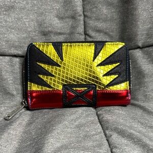 Loungefly X-Men 97’ Wolverine Metallic Yellow and Red Zipper Wallet